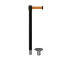 Montour Line Stanchion Belt Barrier Removable Base Black Post 11ft.Orange Belt MX630R-BK-OR-110